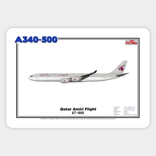 Airbus A340-500 - Qatar Amiri Flight (Art Print) Sticker